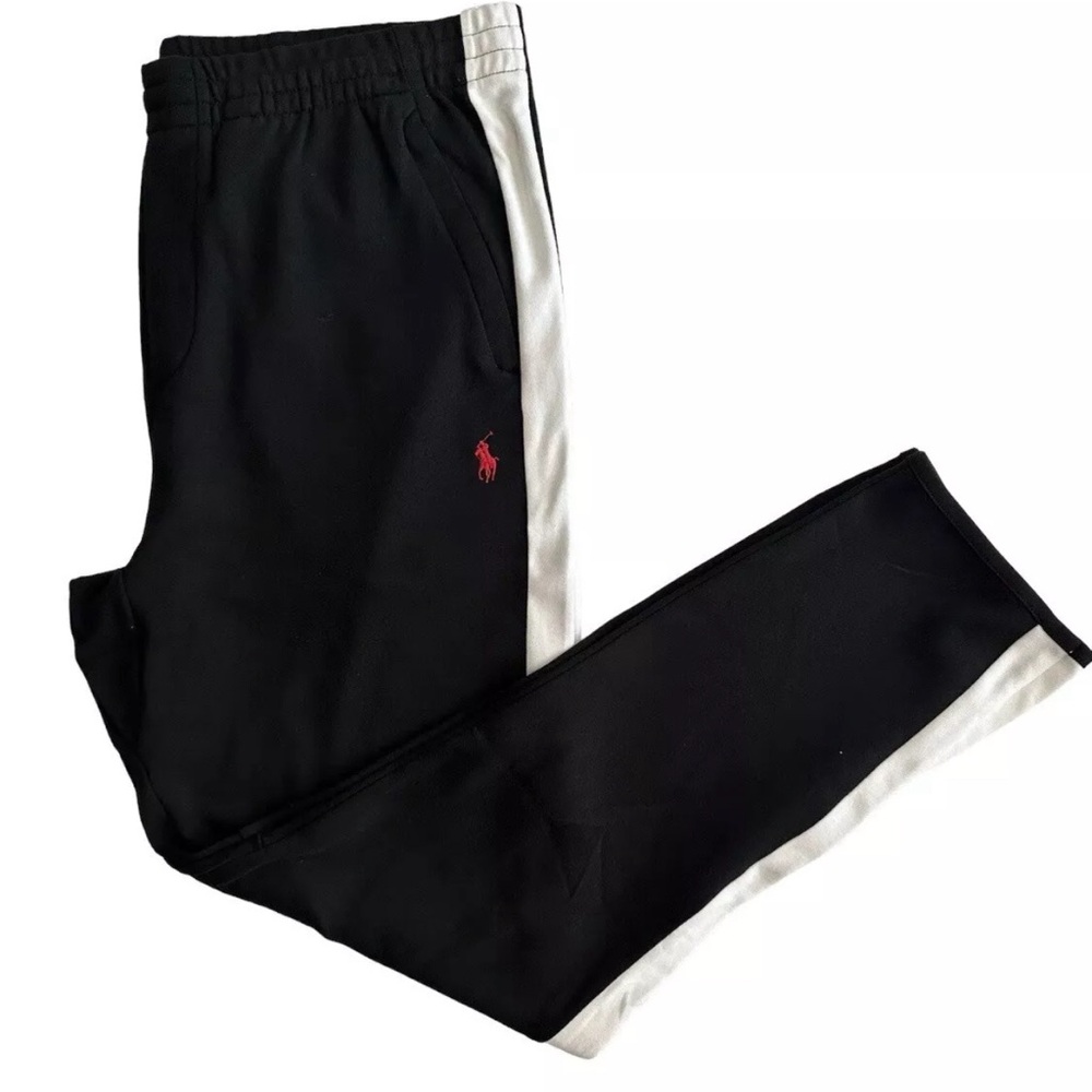 POLO RALPH LAUREN Men's Black-White Interlock Tapered Track Pant 710743327001